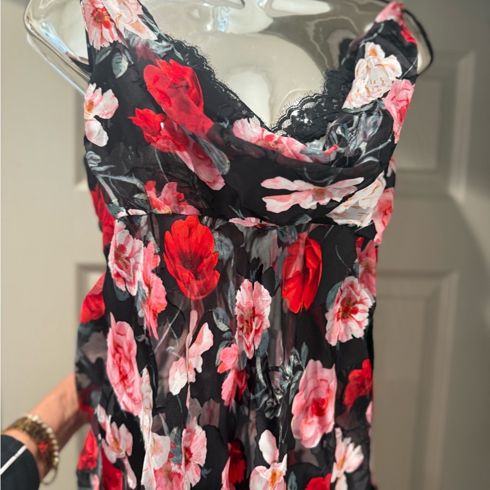Victoria's Secret Red and Pink Floral Dress NWT size XS